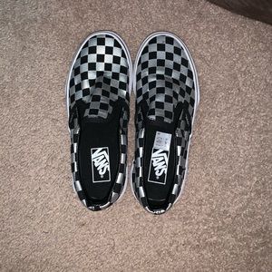 Silver Checkered Slip On Vans!